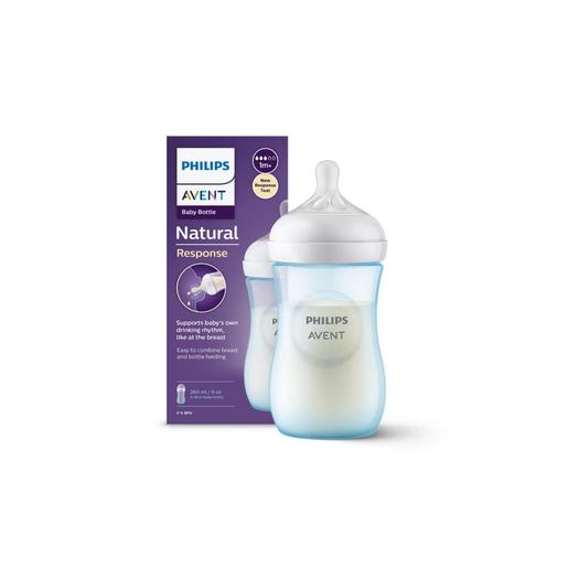 Philips Avent - Biberão natural com tetina azul claro 260 ml 1m+ | sem bpa