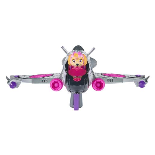 Play - Patrulha Pata - Avião de resgate transformável com figura de ação Skye e luzes e sons ㅤ