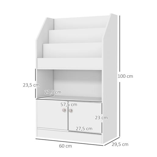 Homcom - Estante infantil de madeira Branco