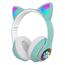 Auscultadores orelhas de gato bluetooth turquesa