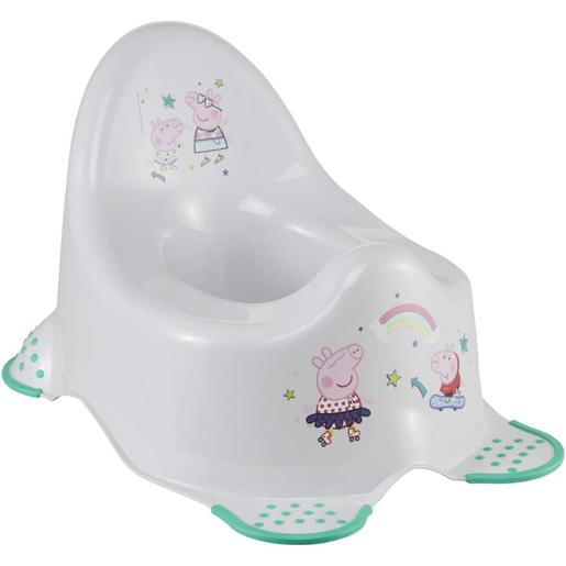 Plastimyr - Porquinha Peppa - Orinal antiderrapante Peppa Pig, 38 x 27 x 23,5 cm, cinza claro ㅤ