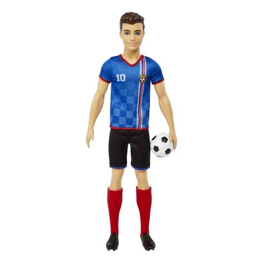 Barbie - Boneco Ken Jogador de Futebol Camisola Azul ㅤ