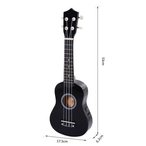 Homcom - Ukelele soprano 21" Madeira Preto