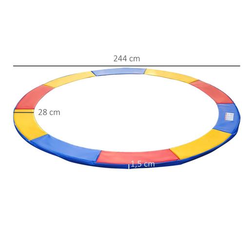 Homcom - Cobertura acolchoada de proteção para borda de trampolim de 244 cm Multicolor