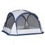 Outsunny - Tenda de campismo com mosquiteiras 350x350x230 cm Branco e Azul