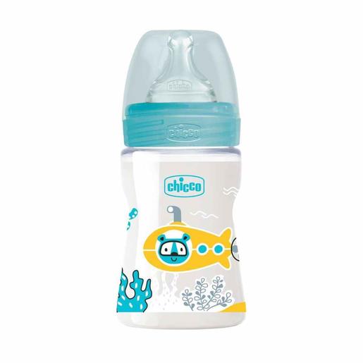 Chicco - Biberão Well-Being Azul tetina de silicone 150ml