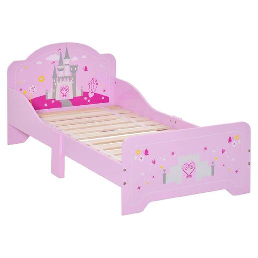 Homcom - Cama infantil 3-6 anos rosa