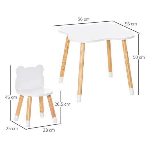 Homcom - Conjunto Mesa + 2 Cadeiras infantis Madeira