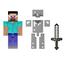 Minecraft - Figura colecionável Ação Steve Diamante Minecraft ㅤ