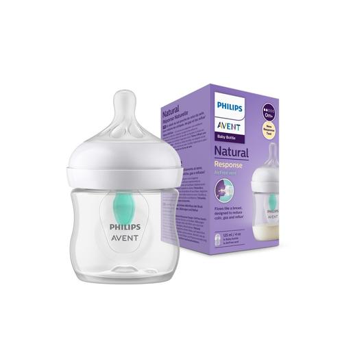 Philips Avent - Biberão natural com tetina answer e válvula airfree 125 ml 0m+ | sem bpa