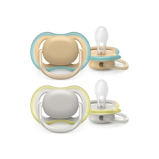 Philips Avent - Chupetas ultra air 0-6 meses cinza/castanho