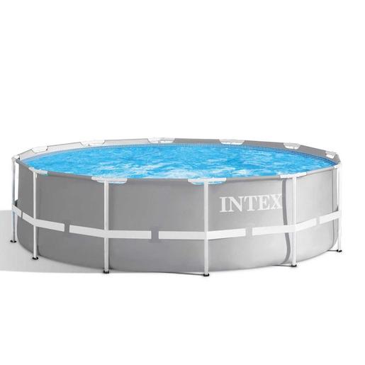 Intex - Piscina redonda desmontável Prisma Frame com filtro e escada (427x107 cm - Capacidade: 12.706 L) ㅤ