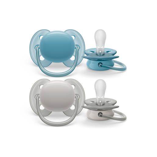 Philips Avent - Chupetas ultra suaves 6-18 meses azul claro/cinza - pack 2