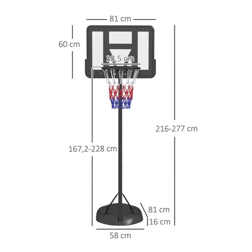 Outsunny - Cesta de basquete ajustável com base preenchível