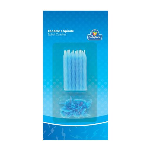 Pack 12 velas azuis em espiral