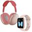 Conjunto Smartwatch + Auscultadores Cor-de-Rosa