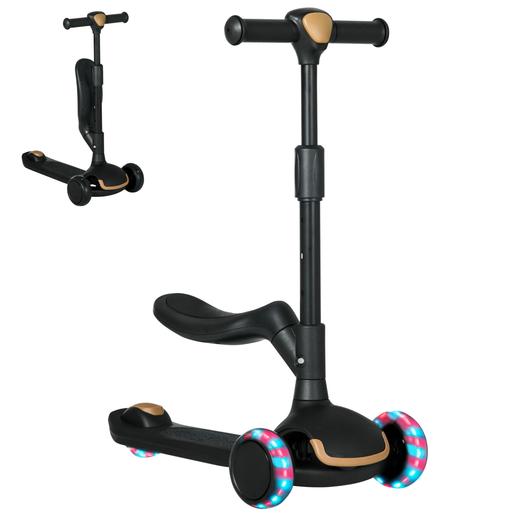 Homcom - Trotinete Triscooter 2 em 1 preto