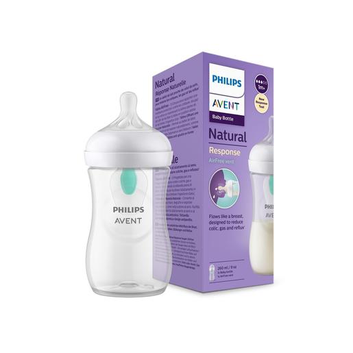 Philips Avent - Biberão natural com tetina answer e válvula airfree 260 ml 1m+ | sem bpa