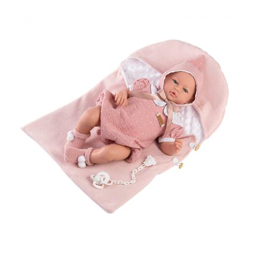 Cloe, Babygrow rosa com gola branca