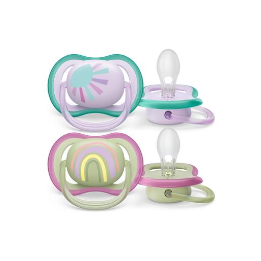 Philips Avent - Chupetas ultra air verde/rosa 0-6 meses - conjunto de 2