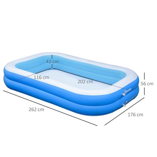 Outsunny - Piscina insuflável retangular 1.000 l