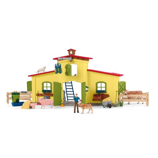 Schleich - Establo grande con animales y accesorios - playset 64 piezas ㅤ