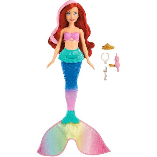 Mattel - Muñeca Ariel sirena nadadora con cola y pelo que cambia de color ㅤ