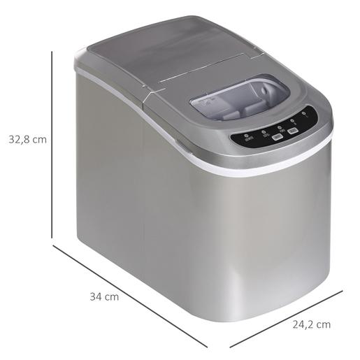 Homcom - Máquina de Gelo Prateada 100W