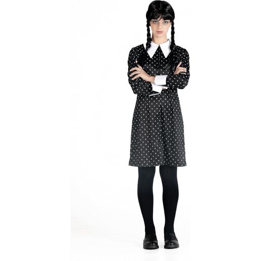 Disfarce Wednesday Addams vestido e peruca tamanho M ㅤ