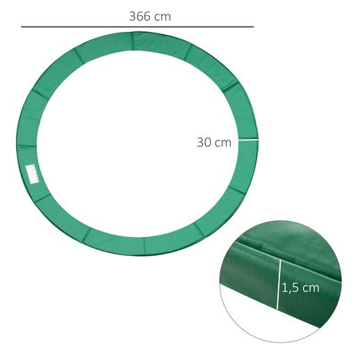 Homcom - Cobertura acolchoada de proteção para borda de trampolim de 366 cm Verde