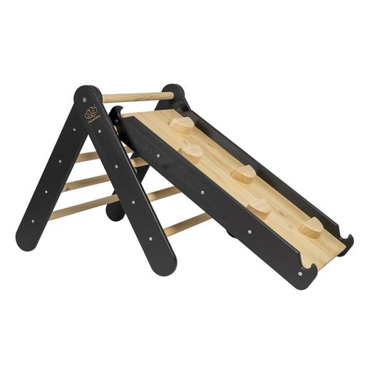 MeowBaby - Escalera tobogán con pared de Escalada 2 en 1 Madera negro