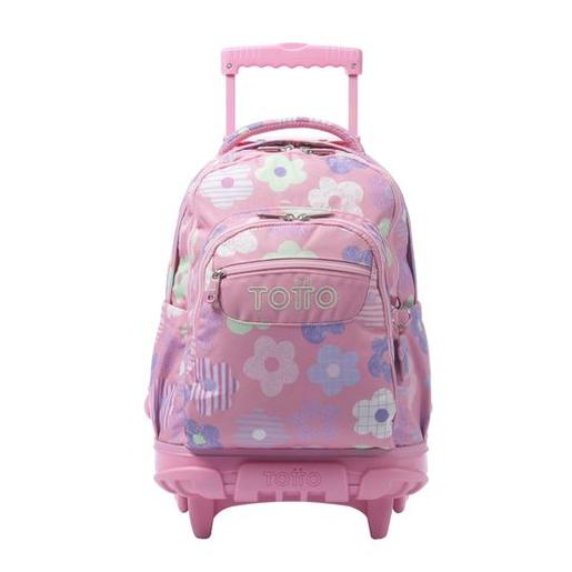 Totto - Mochila escolar com rodas Margaly Rosa Linhas