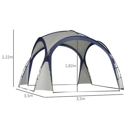 Outsunny - Toldo de campismo 3,5x3,5 m Bege/Azul