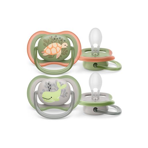 Philips Avent - Duas chupetas ultra air 6-18 meses verde/cinza