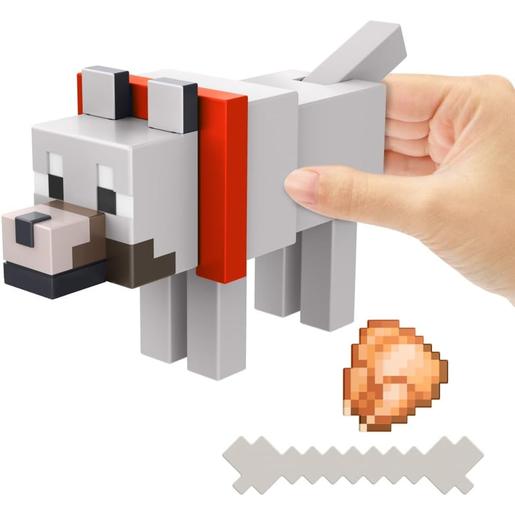 Mattel - Figura articulada de ação Minecraft Lobo Domesticado ㅤ