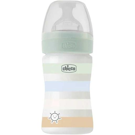 Chicco - Biberón anticólicos de flujo lento con tetina Physio silicona, 150 ml, verde ㅤ