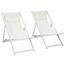 Outsunny - Pack 2 espreguiçadeiras de jardim branco