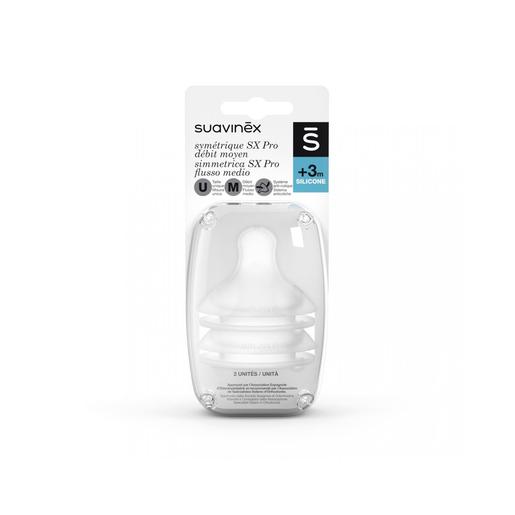 Suavinex - Silicone tetina sx pro fluxo médio (m) 2 unidades