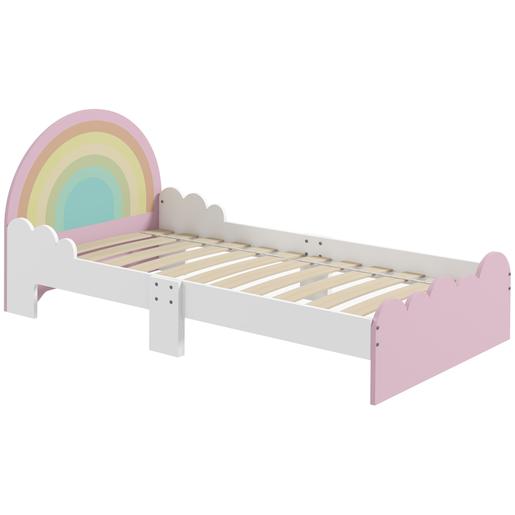 Homcom - Cama Infantil Arco-íris Rosa