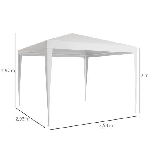 Outsunny - Tenda Desmontável de Jardim 3x3 m Branco