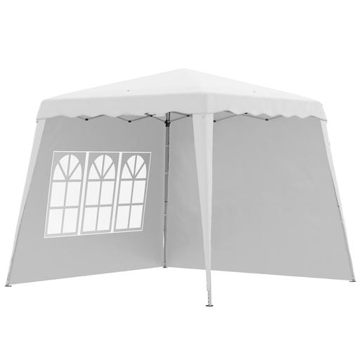 Outsunny - Tenda Dobrável 2,89x2,89 m com 2 Paredes Branco