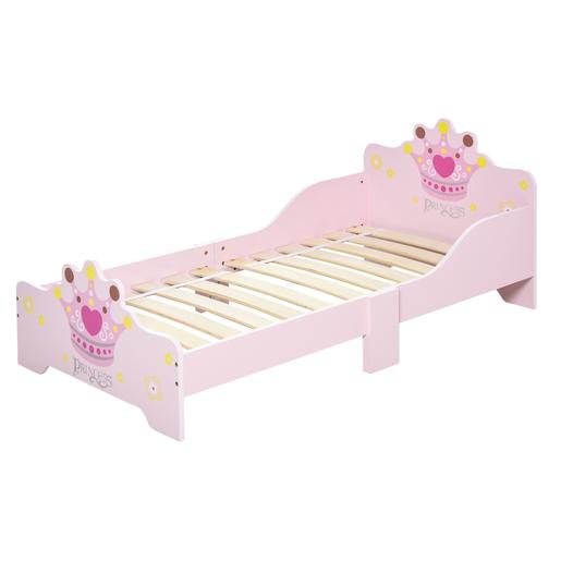 Homcom - Cama infantil Madeira Rosa