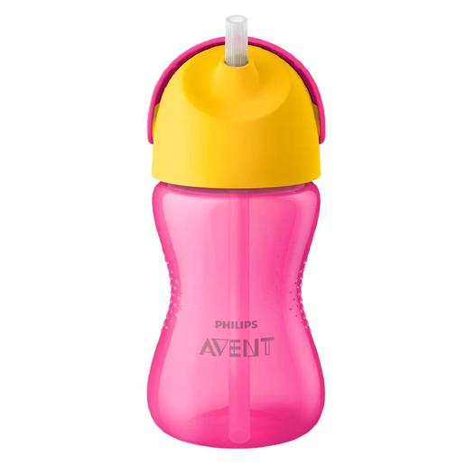 Philips Avent - Copo rosa com palhinha 300 ml +12 meses