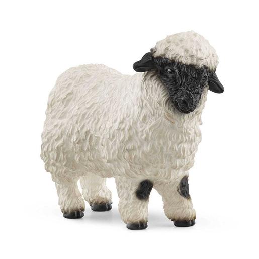 Schleich - Figura de brinquedo de ovelha de nariz preto de Valais ㅤ