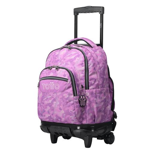 Totto - Mochila escolar con ruedas camuflaje rosa Renglones