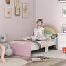 Homcom - Cama Infantil Arco-íris Rosa