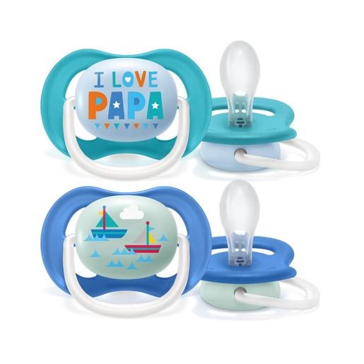 Philips Avent - Chupetas ultra air collection macho 6-18 m - papa