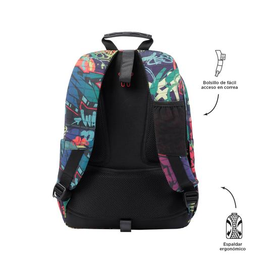 Totto - Mochila escolar adaptable a carro graffiti Acuareles