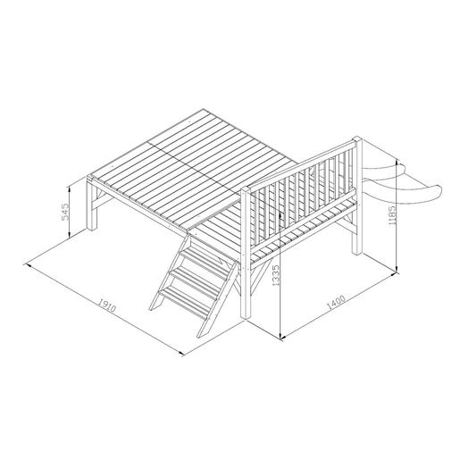 Casinha elevada de madeira Flam