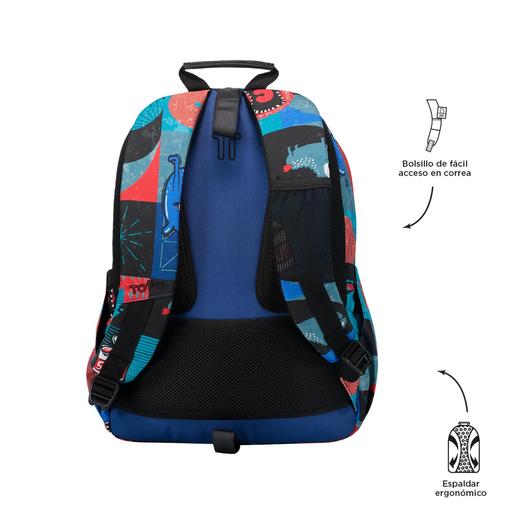 Totto - Mochila escolar adaptable a carro cyber monstruos Acuareles